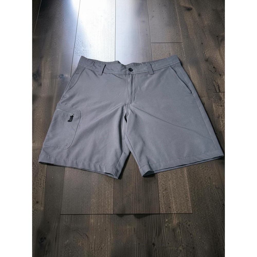 Magellan Outdoors Fish Gear Shorts Men 36 Grey Water Repellent Cargo Utility